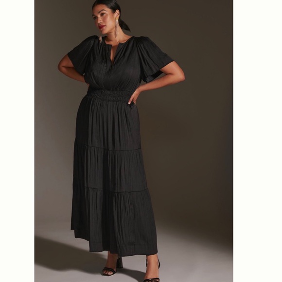 NWT Anthropologie The Somerset Silky Maxi Dress in Black size S - Picture 6 of 16